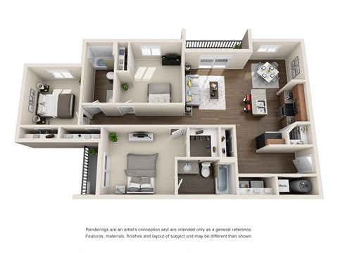 West Jordan, UT Boulder Canyon Apartments Cherry Tree Floor Plan